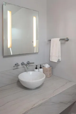 Half bath on main floor with kitchen living room