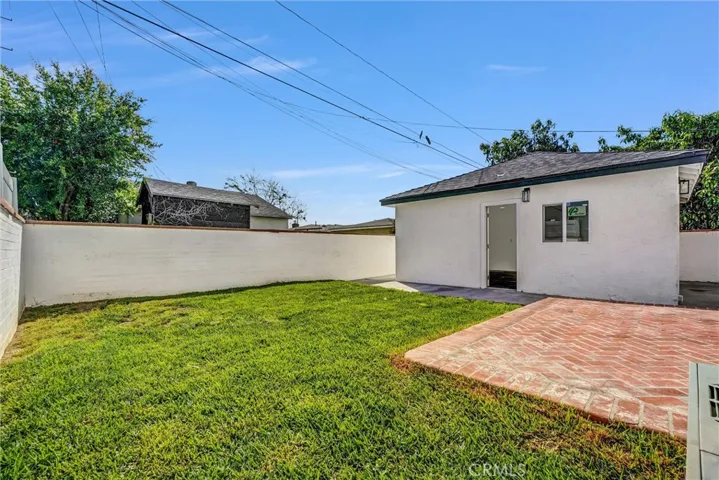 Backyard left view with garage