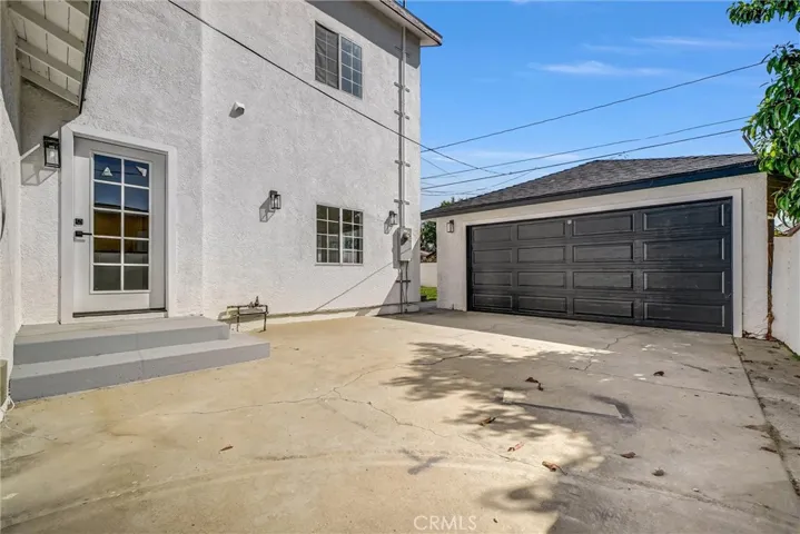 Driveway facing garage