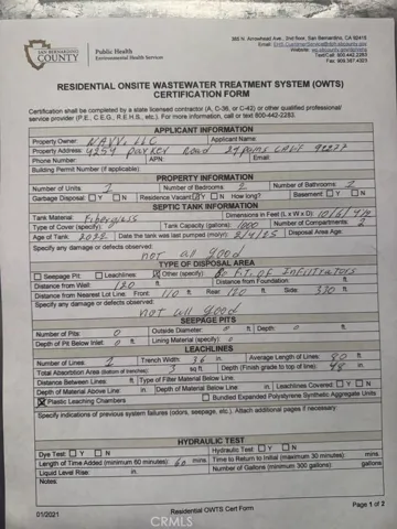 septic signed off