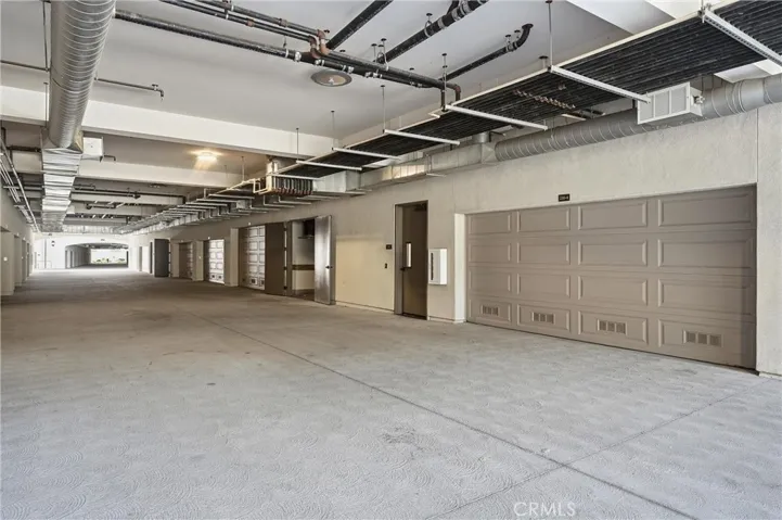 The garage is adjacent to the lobby.
