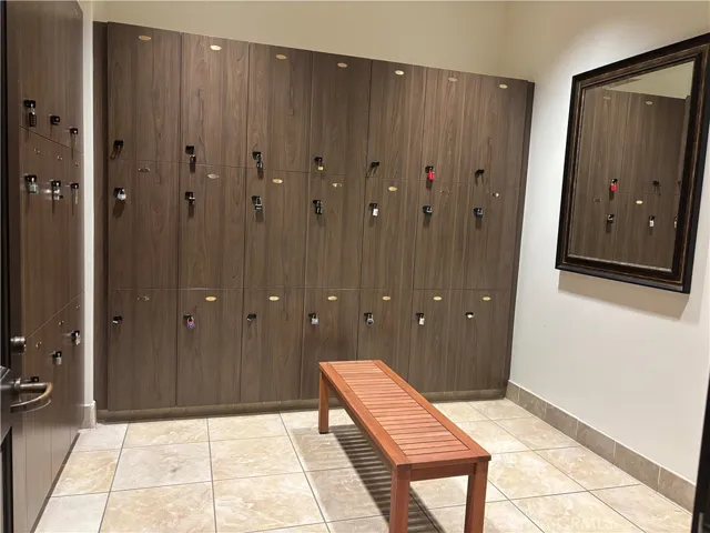 A locker room next to the gym.