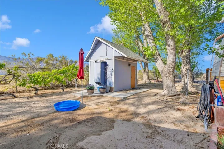 Several outdoor storage structures provide flexible space for equipment, tools, or hobby use.