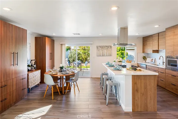 Dining Room & Gourmet Kitchen with Slider to Backyard