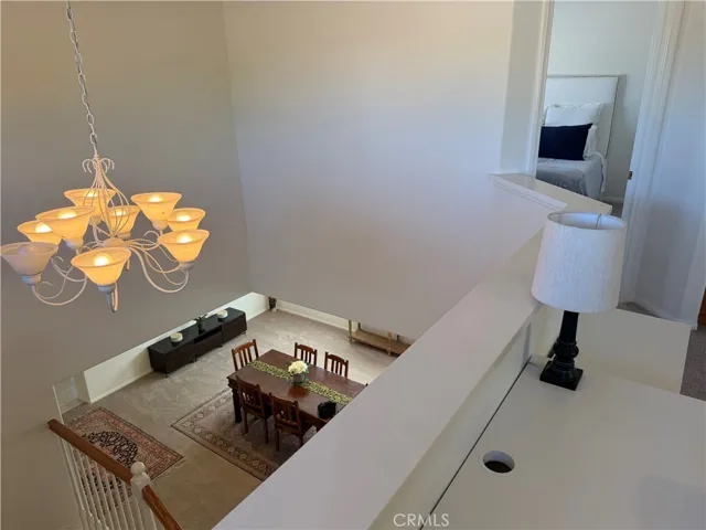 Looking down from loft
