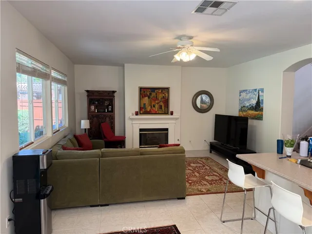 Family room with gas fireplace