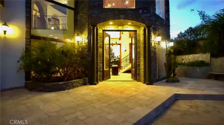 Night view of main entry