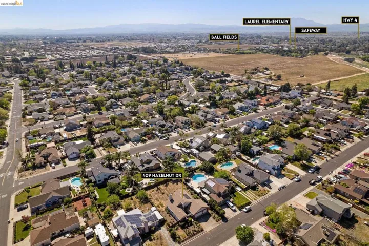 Aerial perspective of suburban area