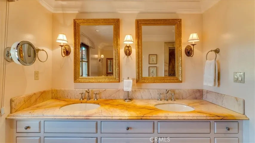 The marble floors and counters are from Fire Mountain in Tunisia.