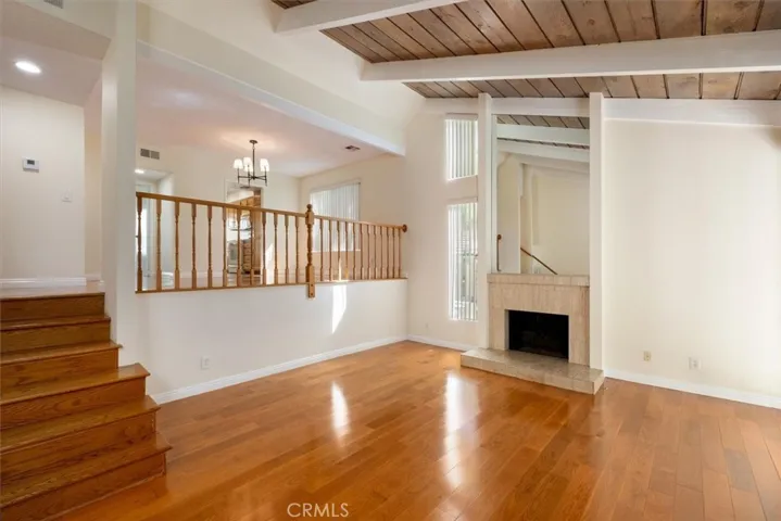 Living Room showing formal dining room above