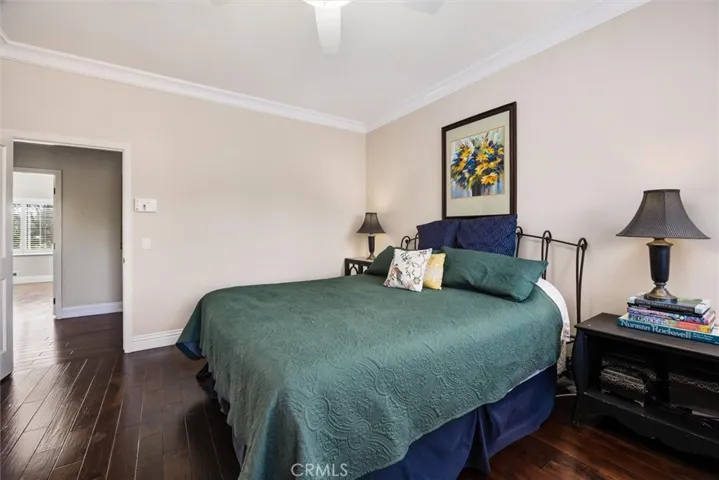 Spacious room with a door to the back patio.