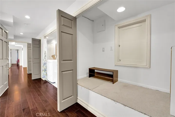 hallway with storage