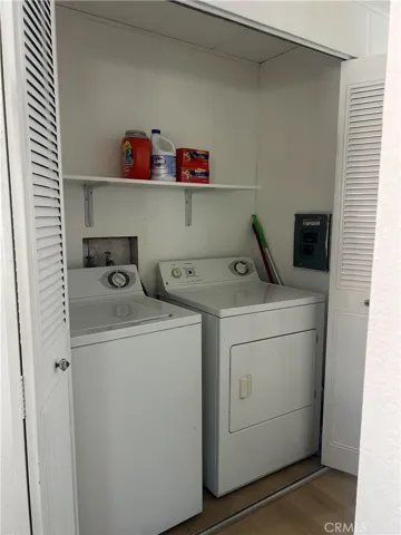 Your washer and dryer are conveniently located near the bedrooms.