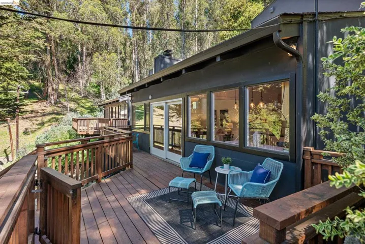 Wooden deck with french doors