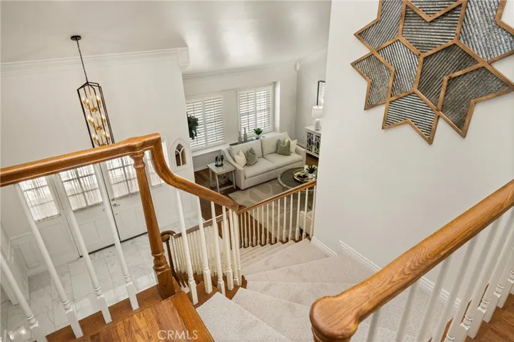 Fabulous view from the top of the stairway by the bedrooms!