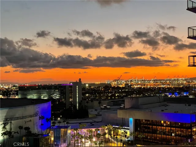 View from balcony at sunset