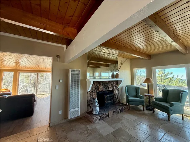 Main level with knotty pine ceilings.