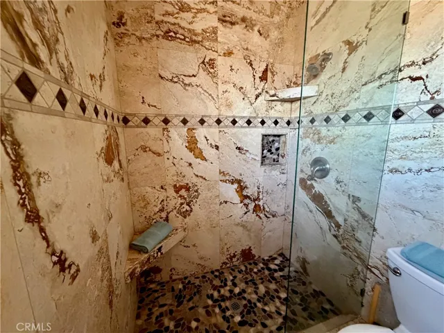 Walk in shower.