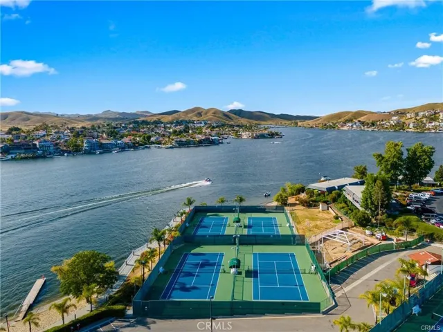 Tennis courts on the water