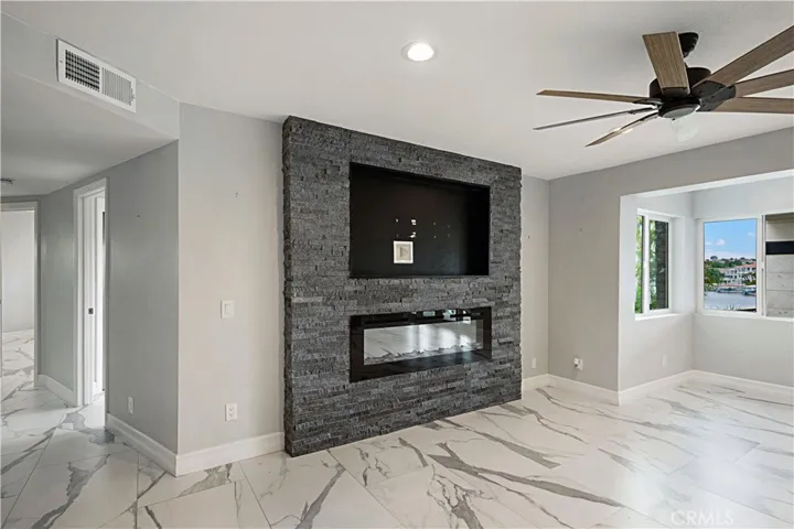 Fireplace in downstairs room
