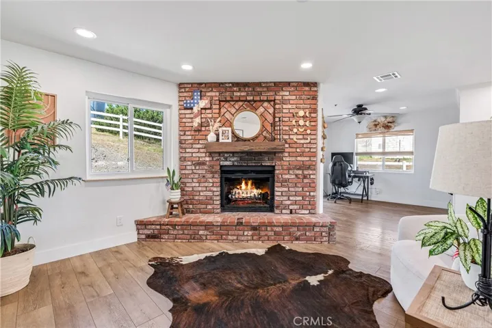 Fire virtually added to fireplace