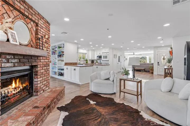 Fire virtually added to fireplace