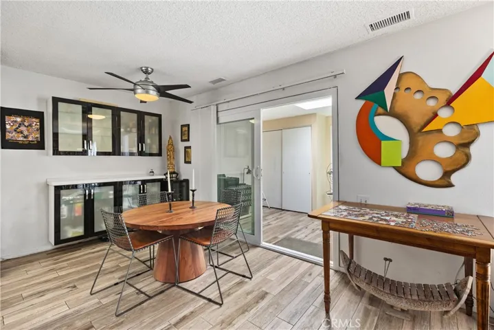 Dining area kitchen expands to open living space