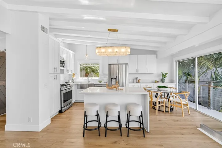 Open concept kitchen with island