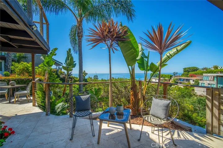 Downstairs terrace with ocean views