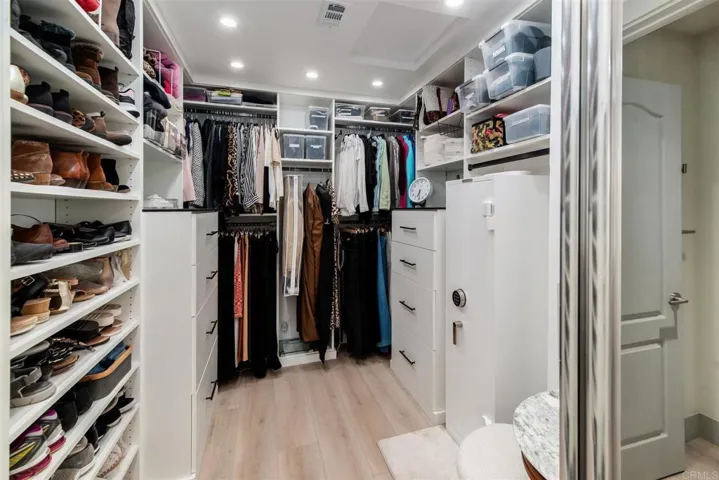 Walk-in closet off main bathroom