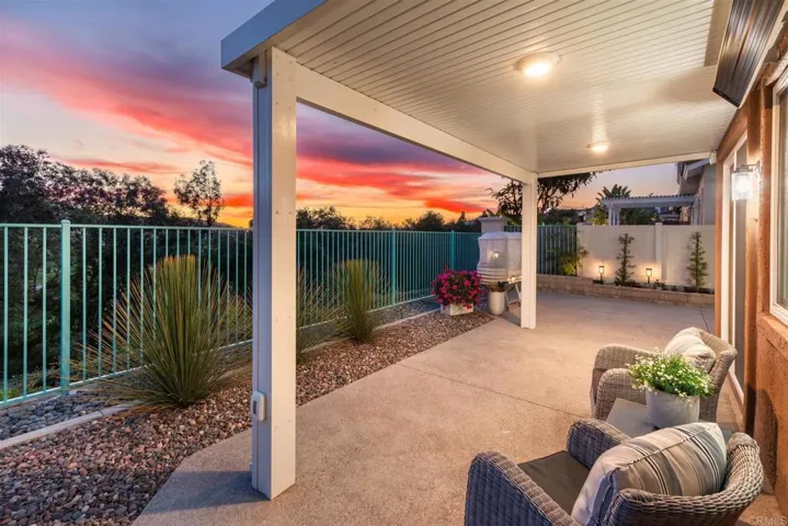 Patio cover has electrical outlets for additional features
