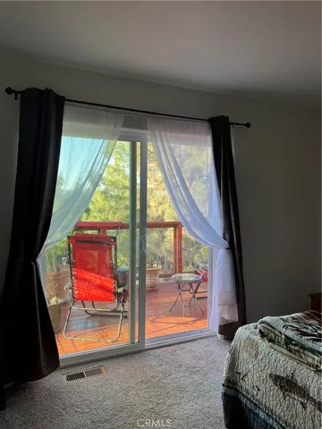 Sliding door in primary bedroom