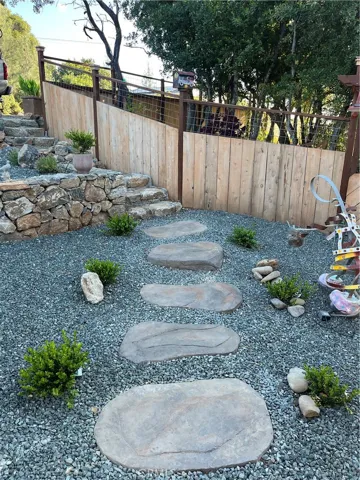 Hand-stamped concrete walkway and stairs