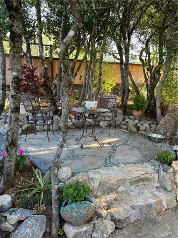 Decorative stamped concrete patio
