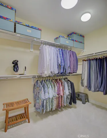 Walk-in closet in the primary bedroom suite has a solar tube.