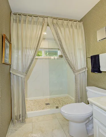 Shower in guest bathroom.