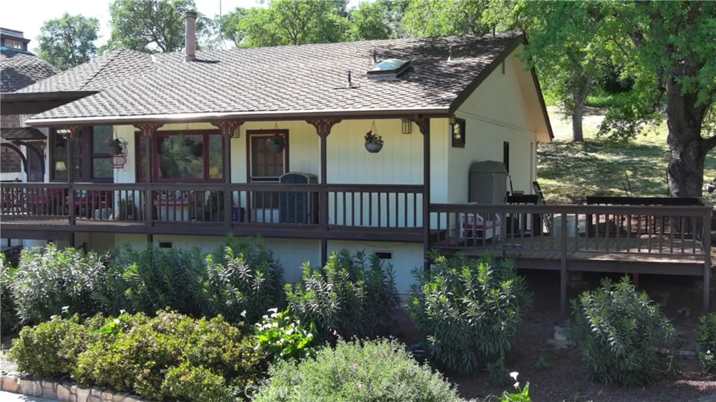 Large Deck off the end of the houses mainbedroom is.