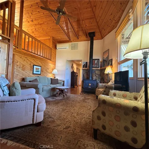 Cozy living room with the fireplace