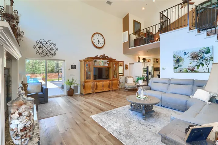 slider leads to pool and large patio