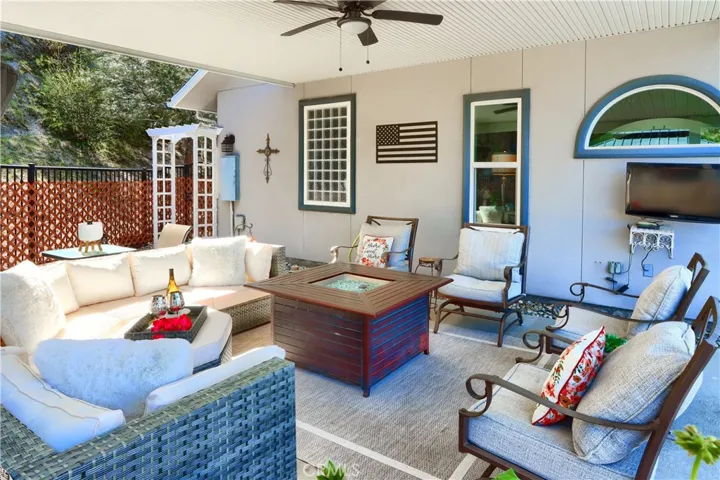 entertaining or relaxing covered patio space