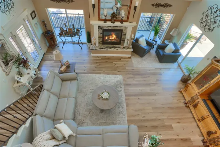 view of living room from loft