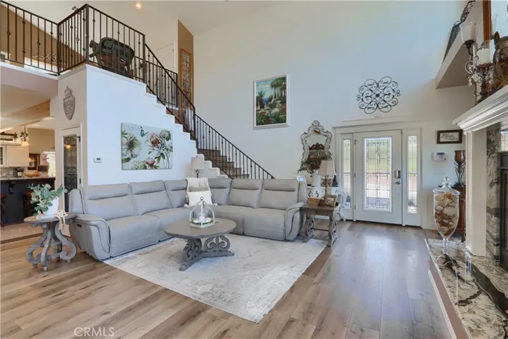 Custom wrought iron work stairs and loft, hardwood flooring