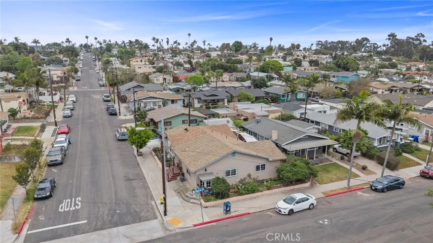 Ariel view corner lot