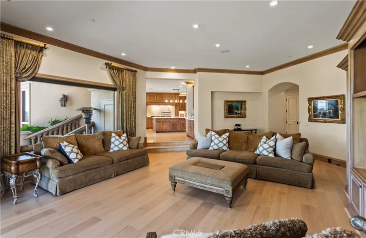 Family room off kitchen, new white oak flooring