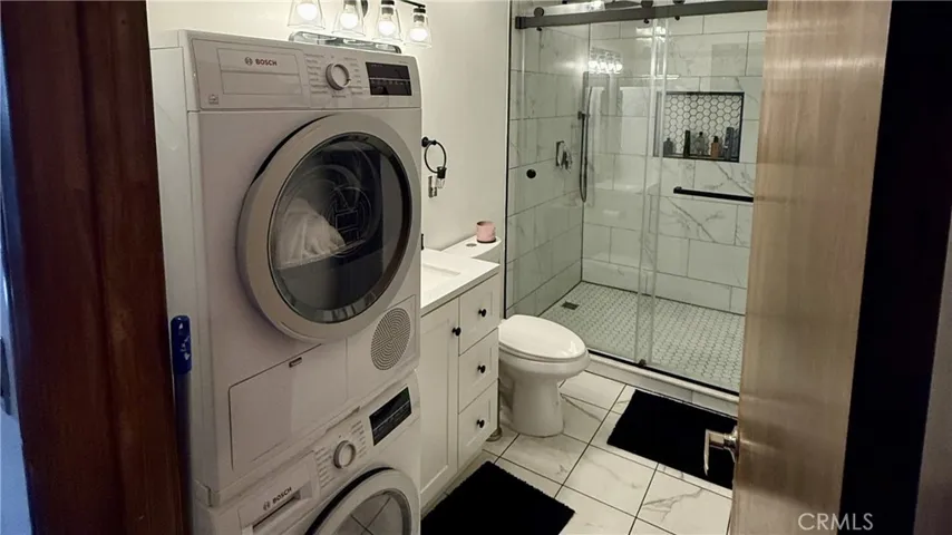 bathroom with laundry
