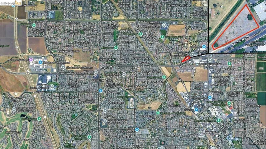 Aerial map of property and surrounding area