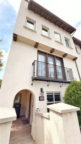Community entrance with archway, The Heights on Beverly 40-unit community Whittier CA