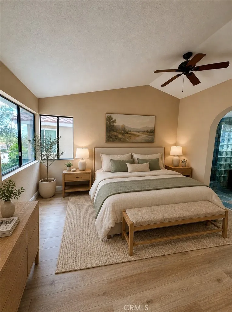 Relaxing Master Suite. AI digitally staged