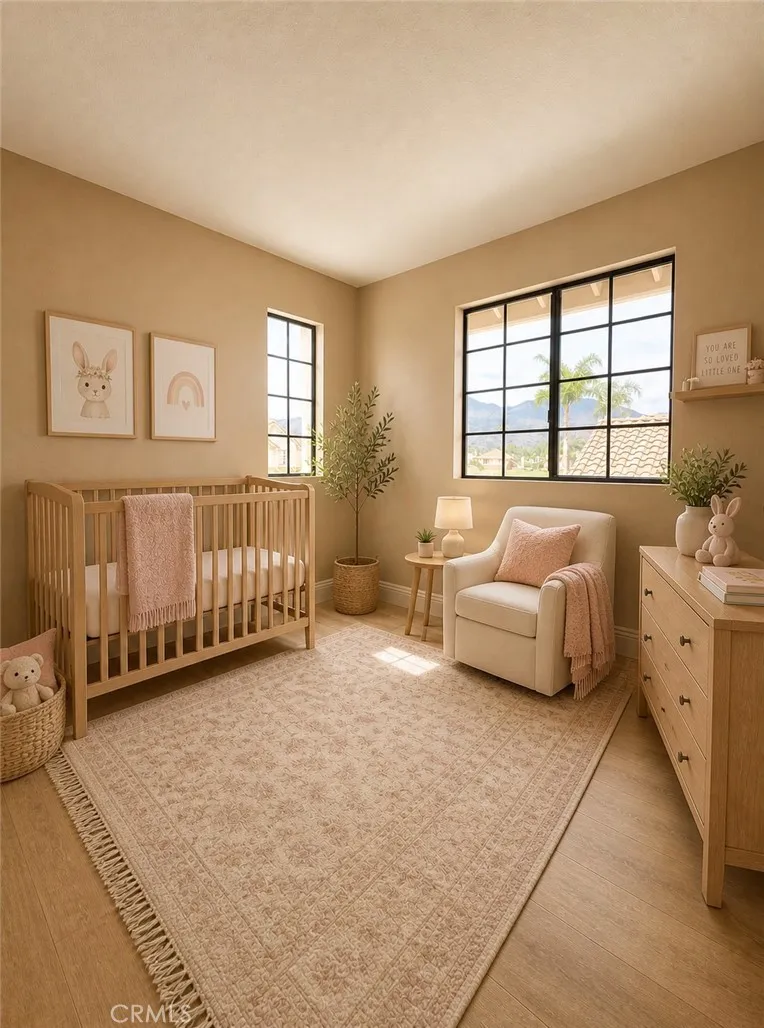 Enjoy Mountain Views in the front Bedroom. AI digitally staged