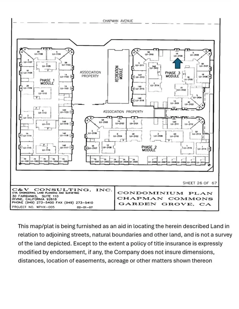 Plat Map for Condo layout